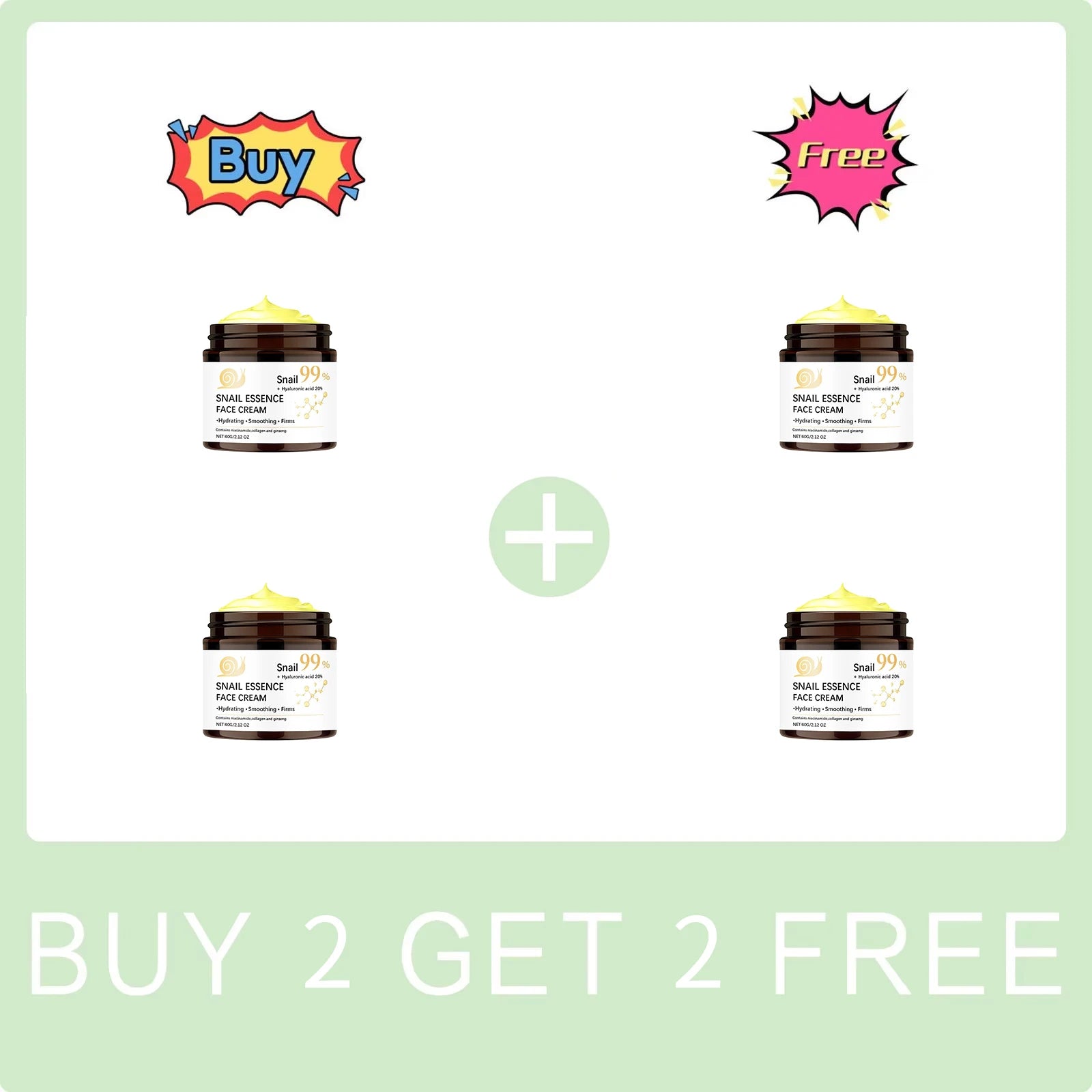 Snail Moisturizing Face Cream 99% - Crema Reafirmante Premium con Ácido Hialurónico