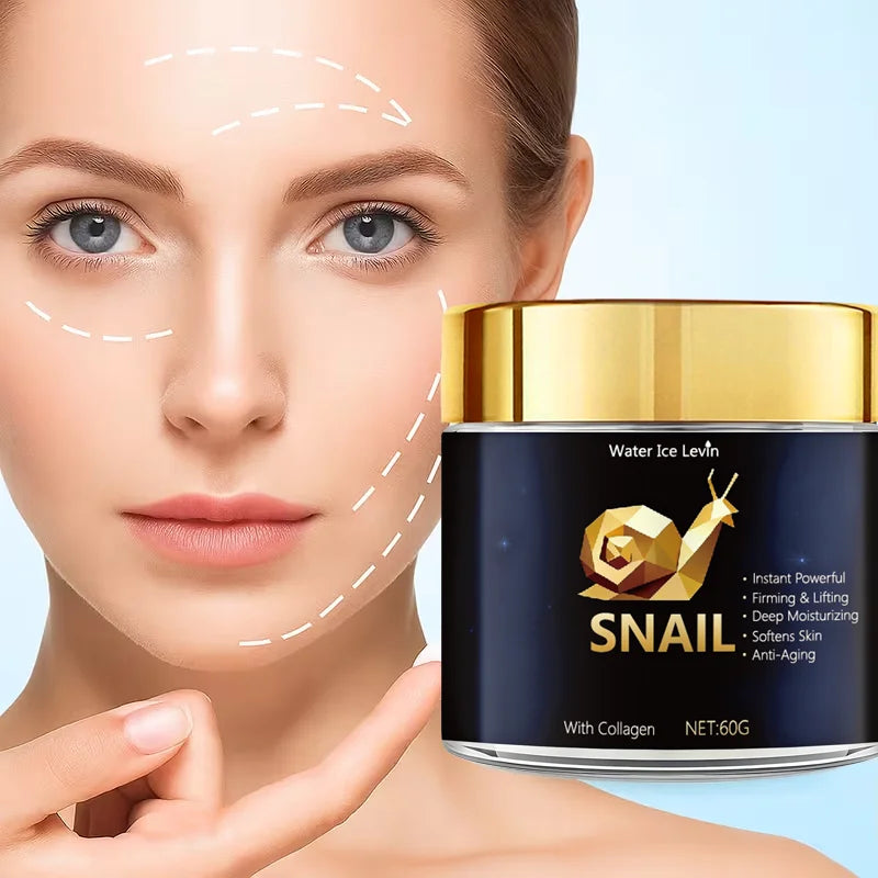 Snail Mucin Cream with Hyaluronic Acid & Collagen for Deep Moisture & Radiance, Suitable for All Skin Types Daily Care.