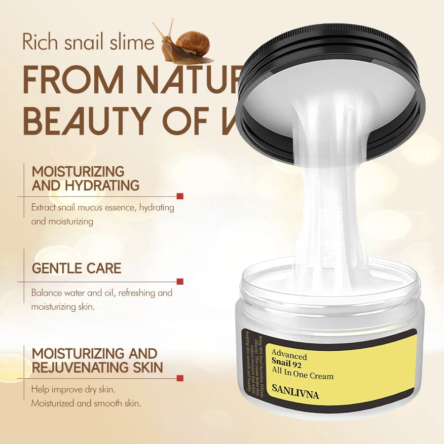 Snail Mucin 92% Facial Moisturizer - Crema Hidratante Ligera y Sedosa
