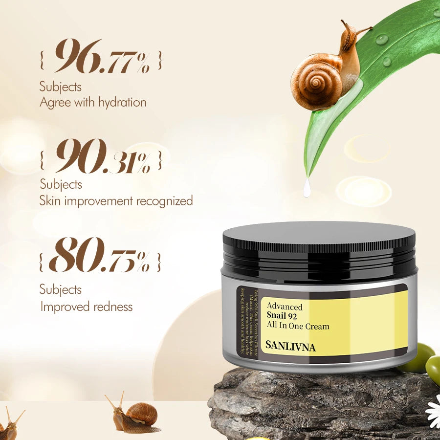 Snail Mucin 92% Facial Moisturizer - Crema Hidratante Ligera y Sedosa