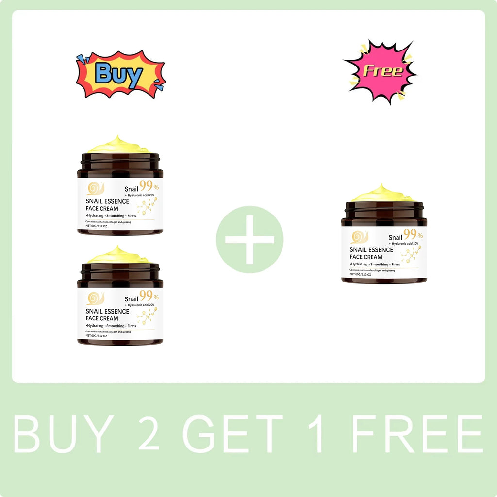 Snail Moisturizing Face Cream 99% - Premium Firming Cream with Hyaluronic Acid 