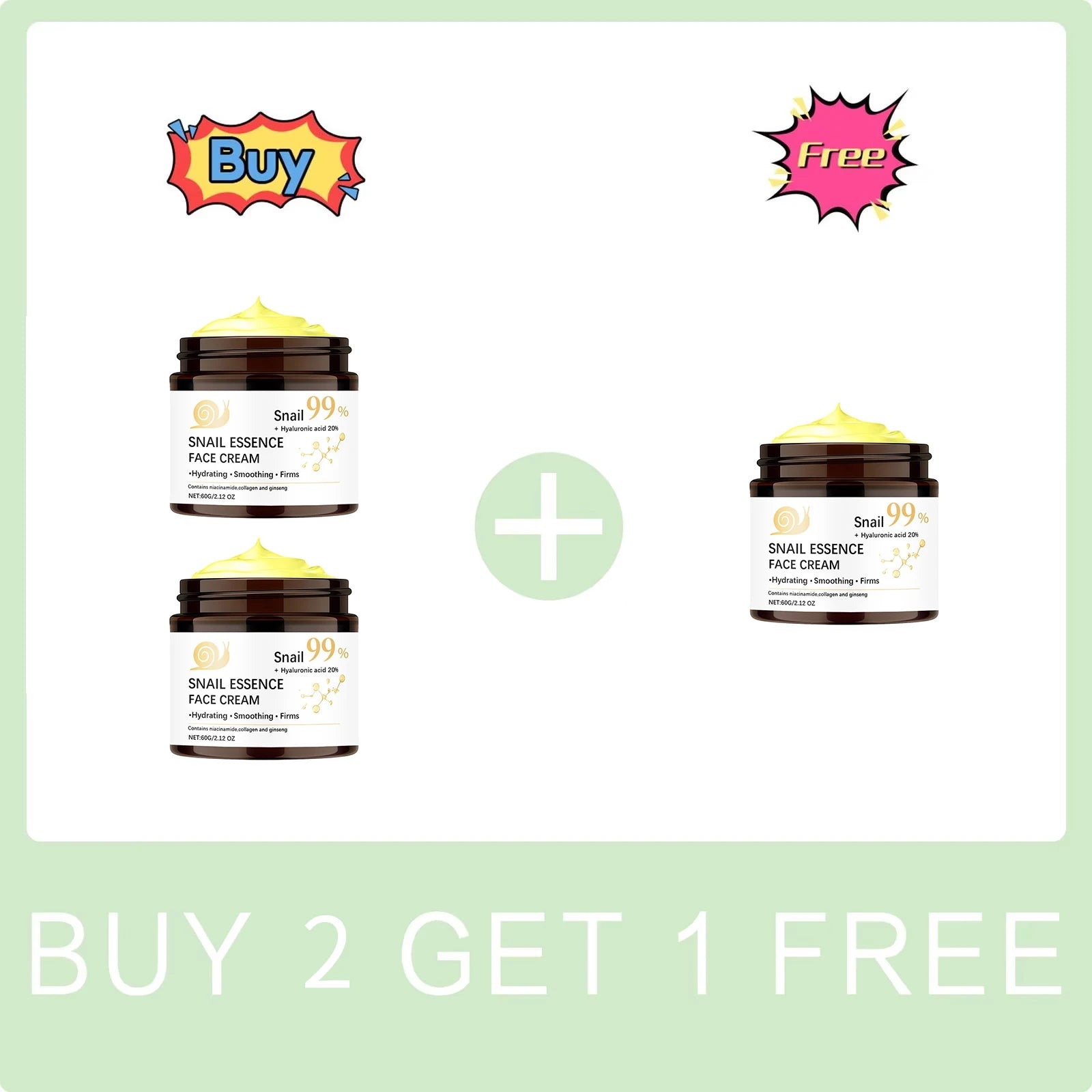 Snail Moisturizing Face Cream 99% - Crema Reafirmante Premium con Ácido Hialurónico