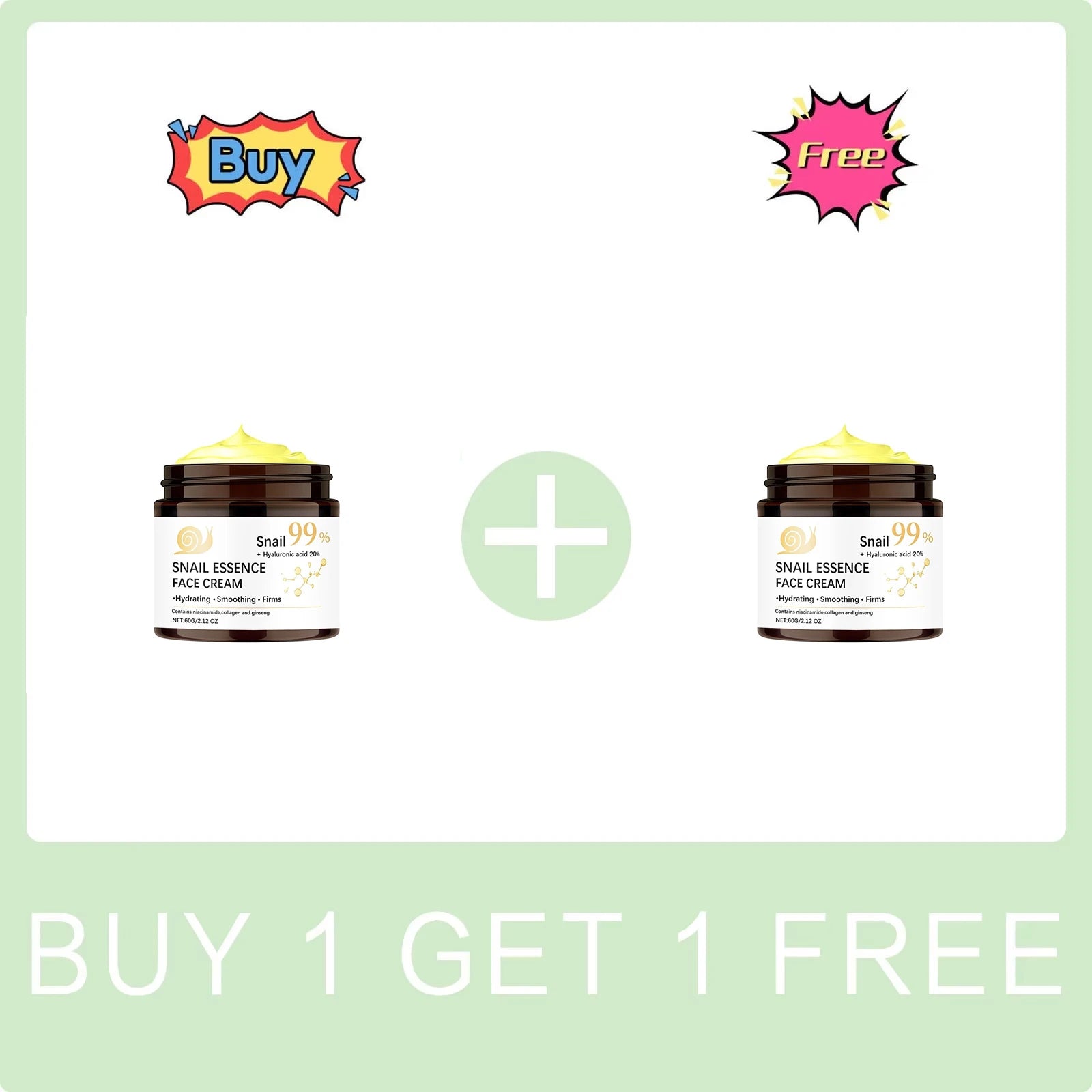 Snail Moisturizing Face Cream 99% - Crema Reafirmante Premium con Ácido Hialurónico