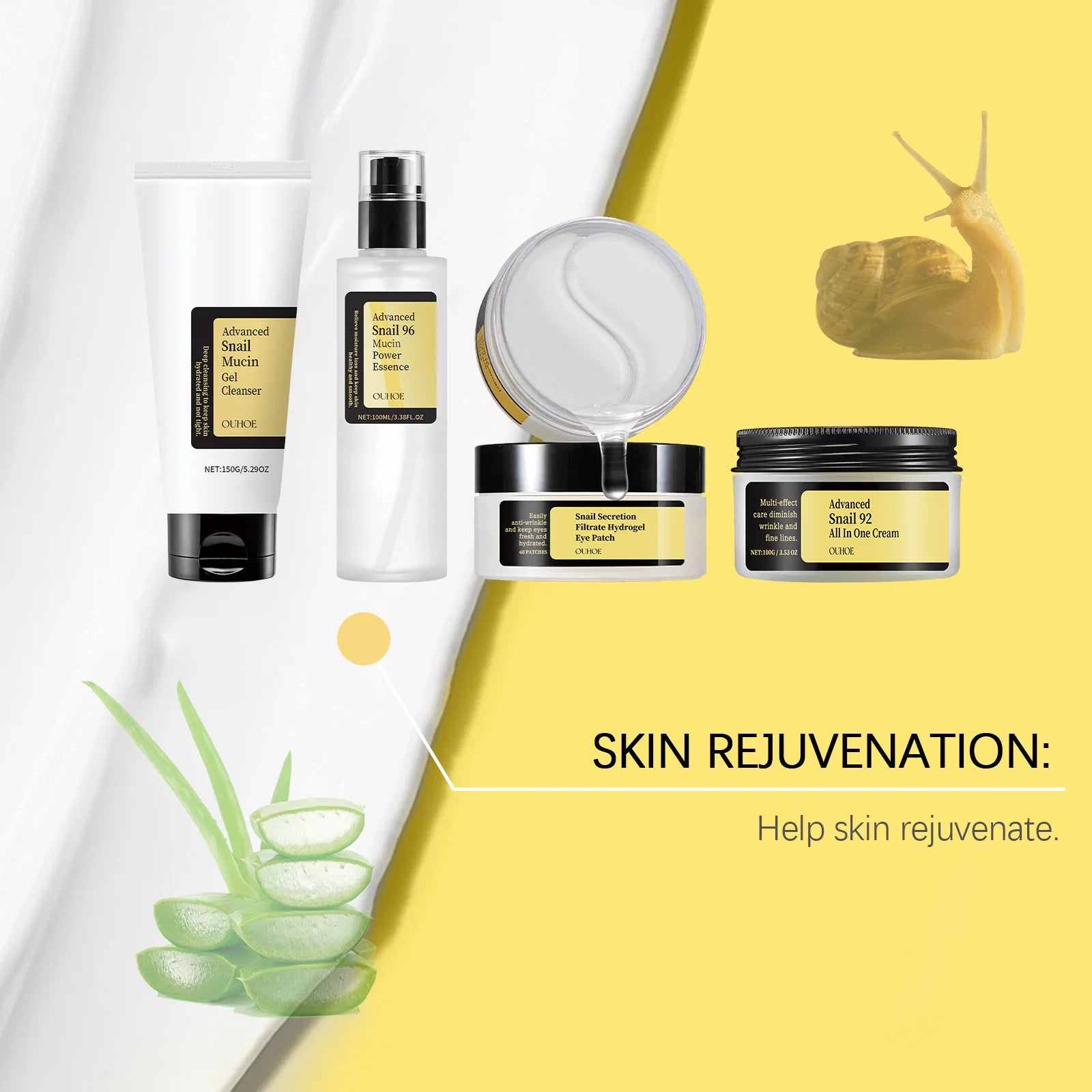 Snail Mucin 96 Skin Care Set - Kit Completo Hidratante e Iluminador