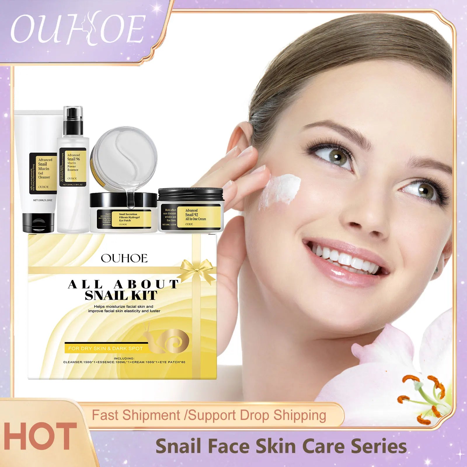 Snail Mucin 96 Skin Care Set - Kit Completo Hidratante e Iluminador